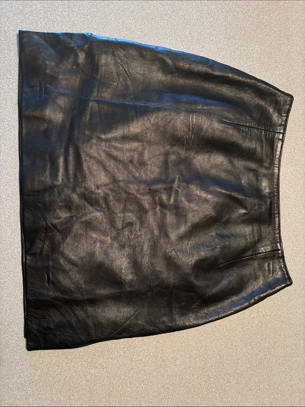 Hugo Buscati Black Leather Mini Skirt - Classic A-Line